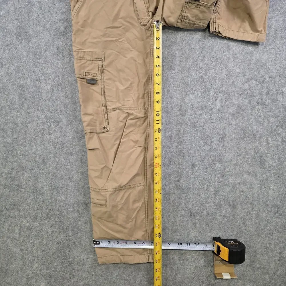 VTG Y2K Gap Pants Boys Youth XL Khaki Cargo Elastic‎ Hem Belted Outdoor Hiking
